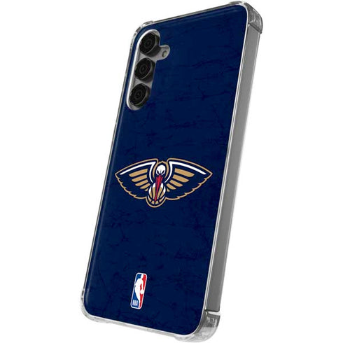 NBA New Orleans Pelicans Distressed Galaxy S24 Plus Clear Case